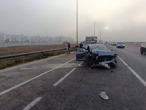 حادث سير بطيط مليل يتسبب في أضرار لمركبتي الدرك الملكي(صور)