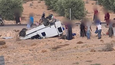 جرسيف .. إصابة 11 شخصاً في انقلاب سيارة بطريق الصباب