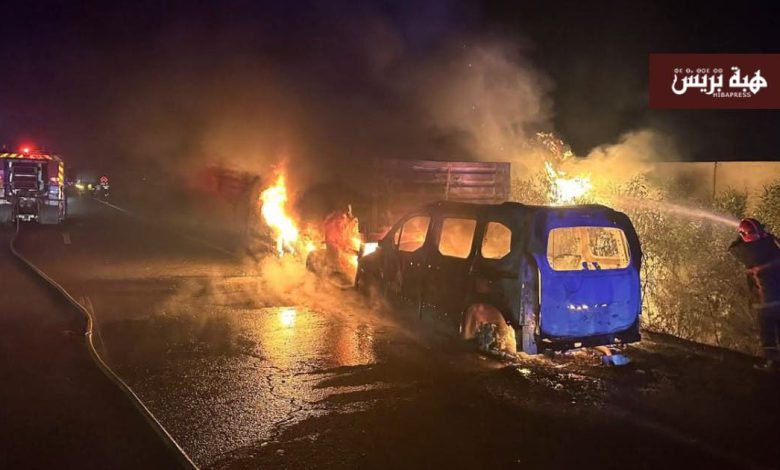 حادث مروع بالصخيرات.. اندلاع النيران في شاحنة وسيارة بعد اصطدام قوي
